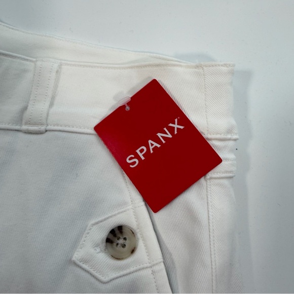 SPANX Women's White‎ Stretch Twill Cropped Wide-Leg Pants NWT Size XL - Picture 2 of 12